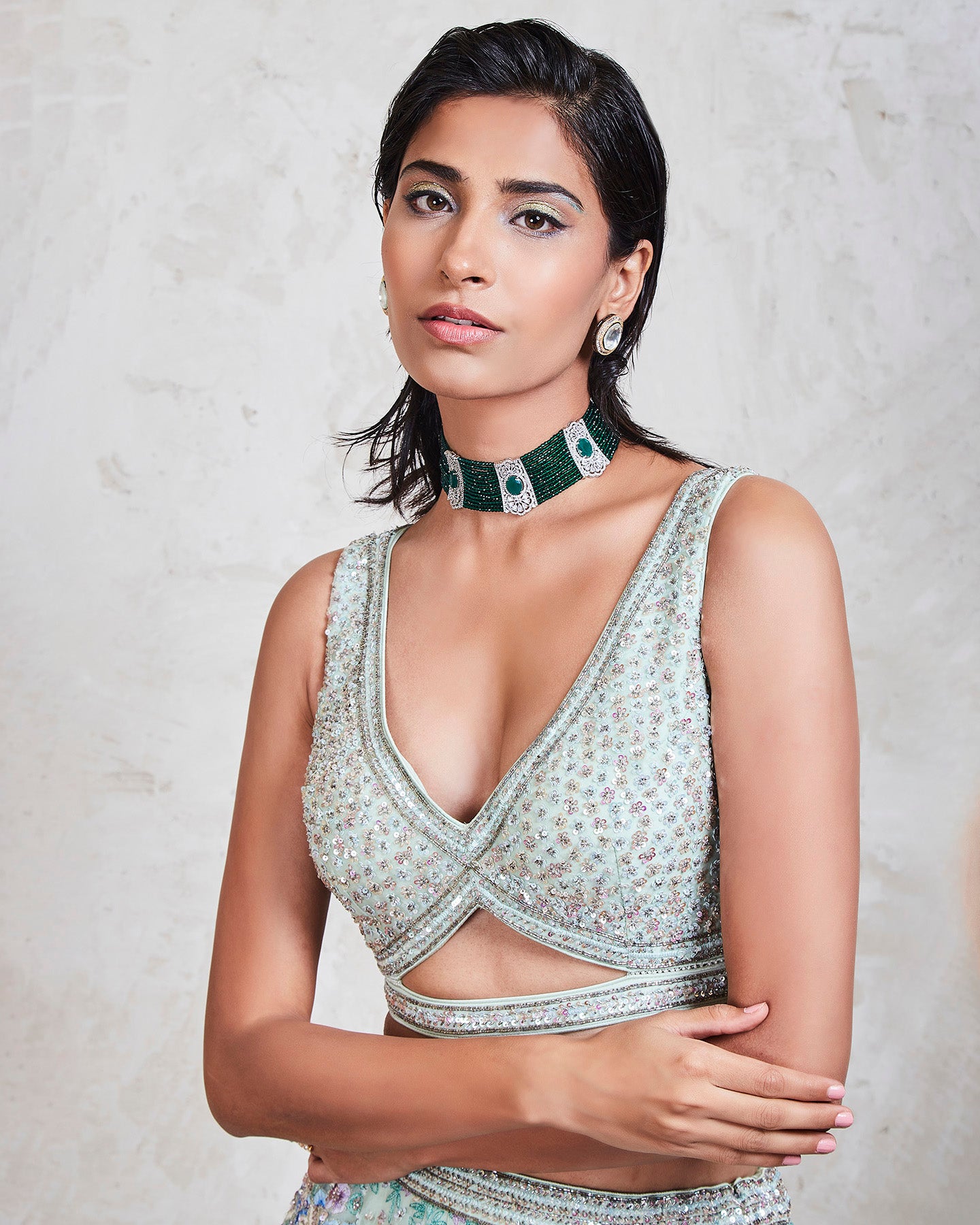 zuri lehenga set mint blue