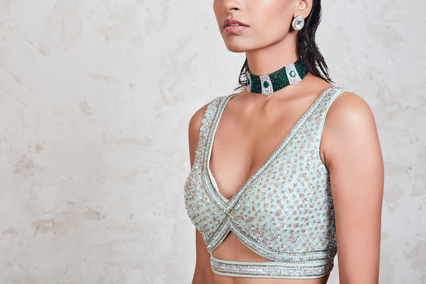 zuri lehenga set mint blue