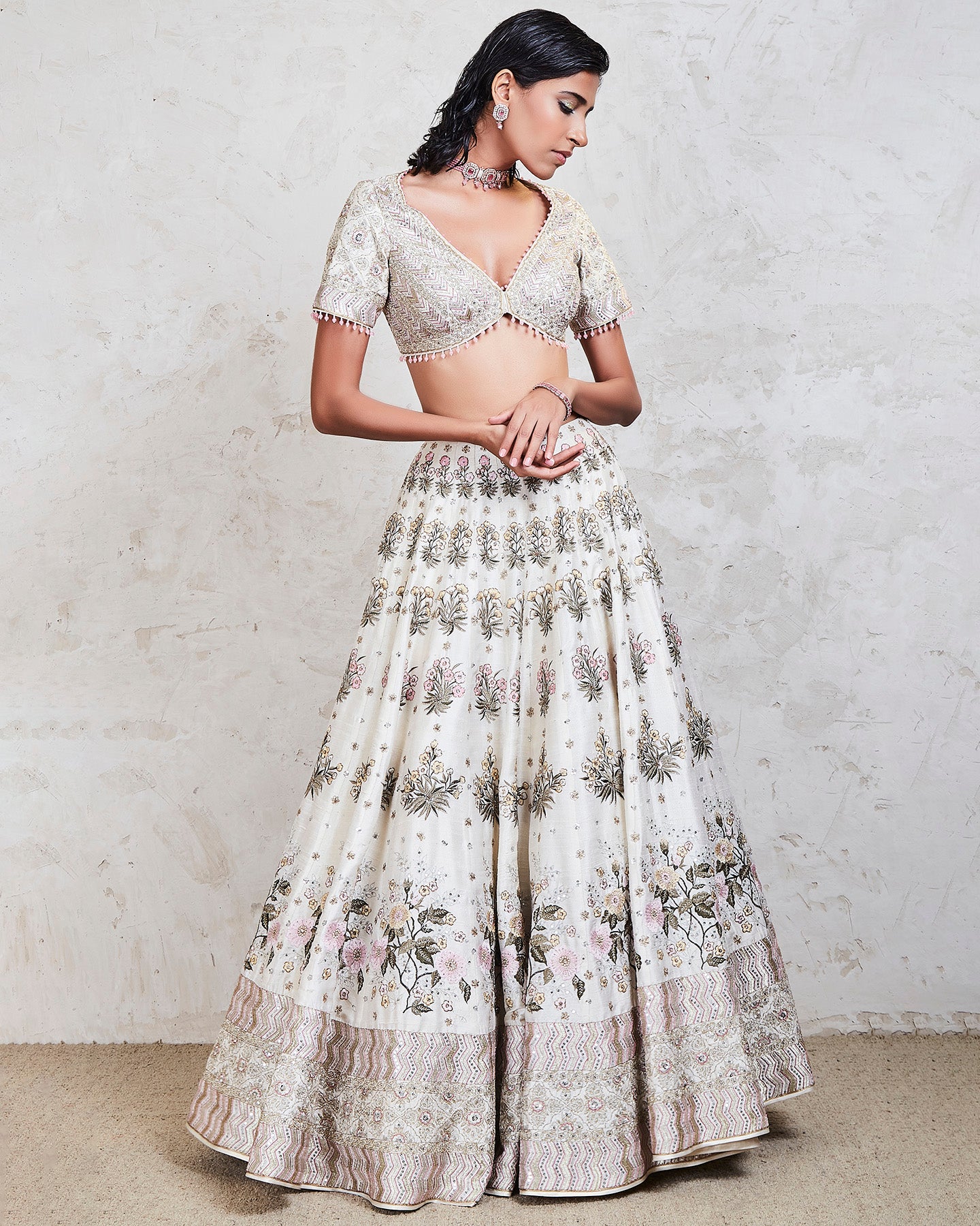 shunum lehenga set ivory