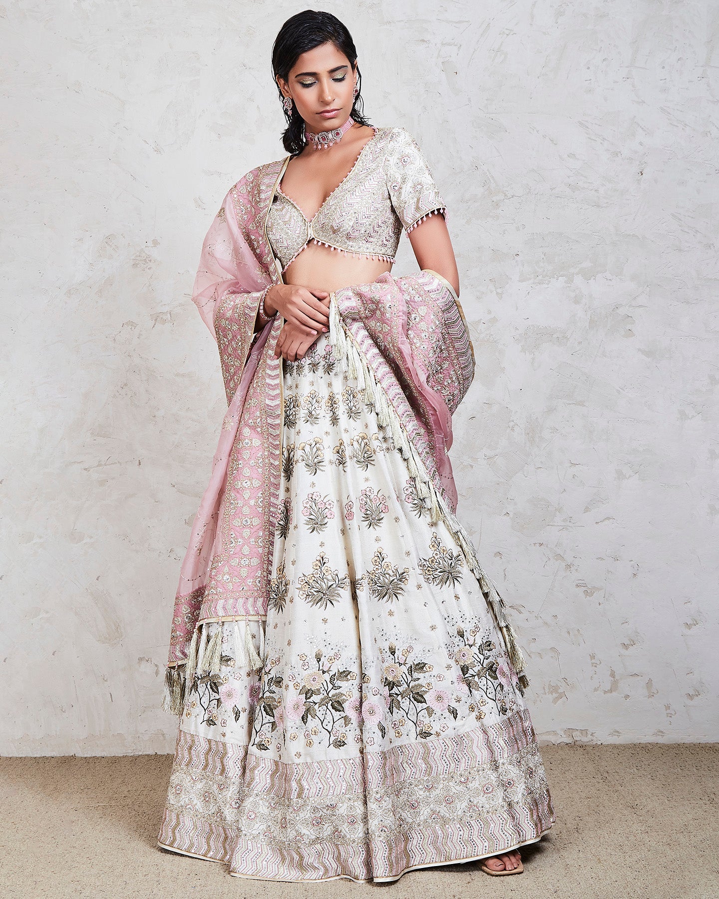 shunum lehenga set ivory