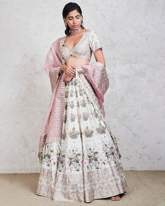 shunum lehenga set ivory