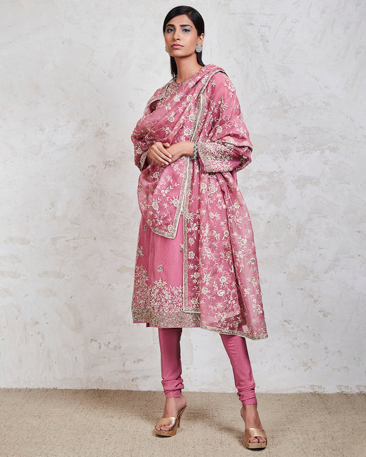 imroza kurta set pink
