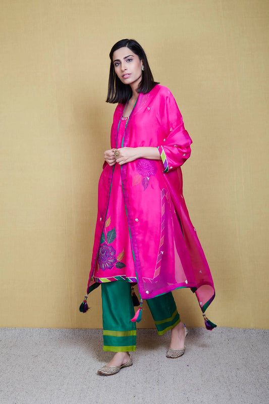 phool deep pink kurta set