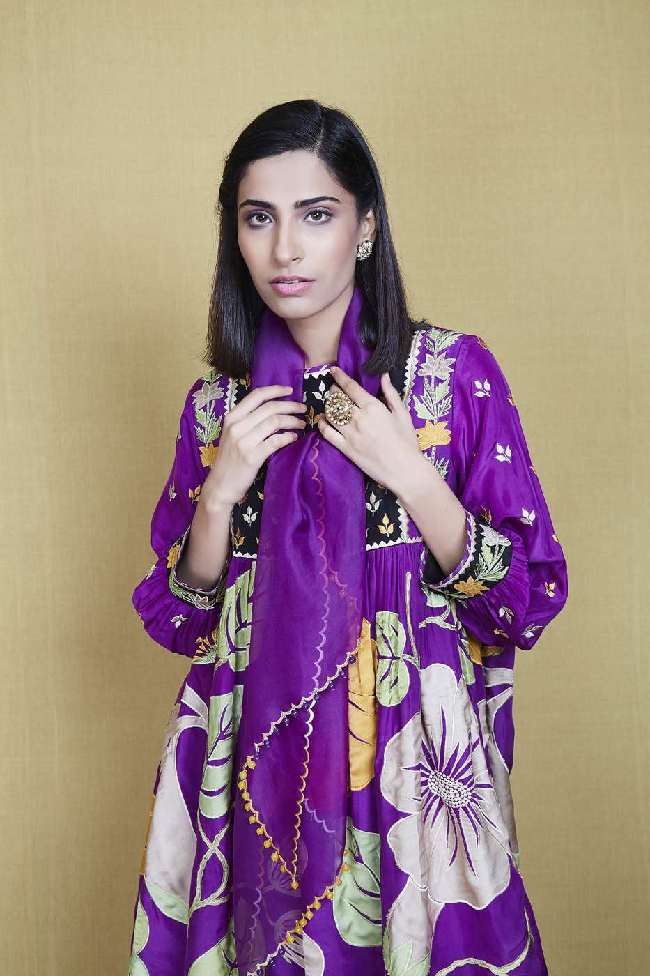 guncha purple kurta set