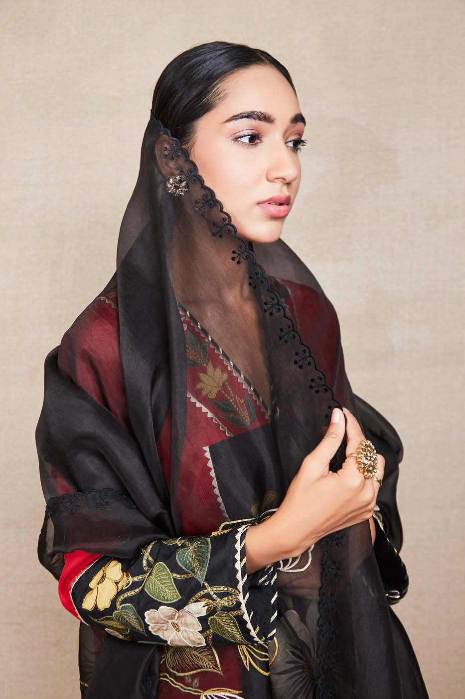 kosha black kurta set