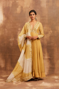 sunheri anarkali set