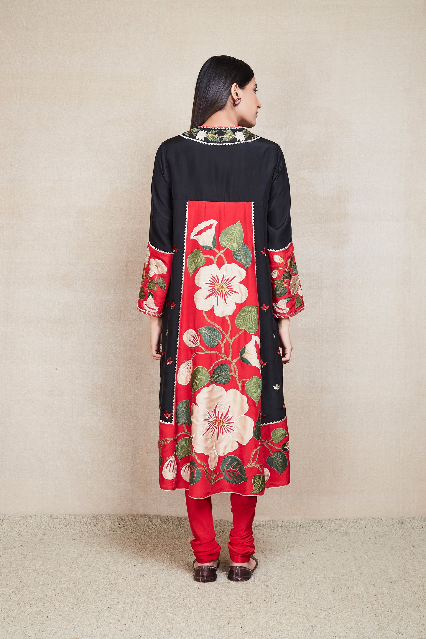 kosha dark red kurta set