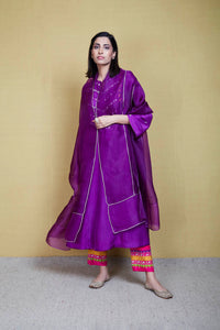 muskaan purple kurta set