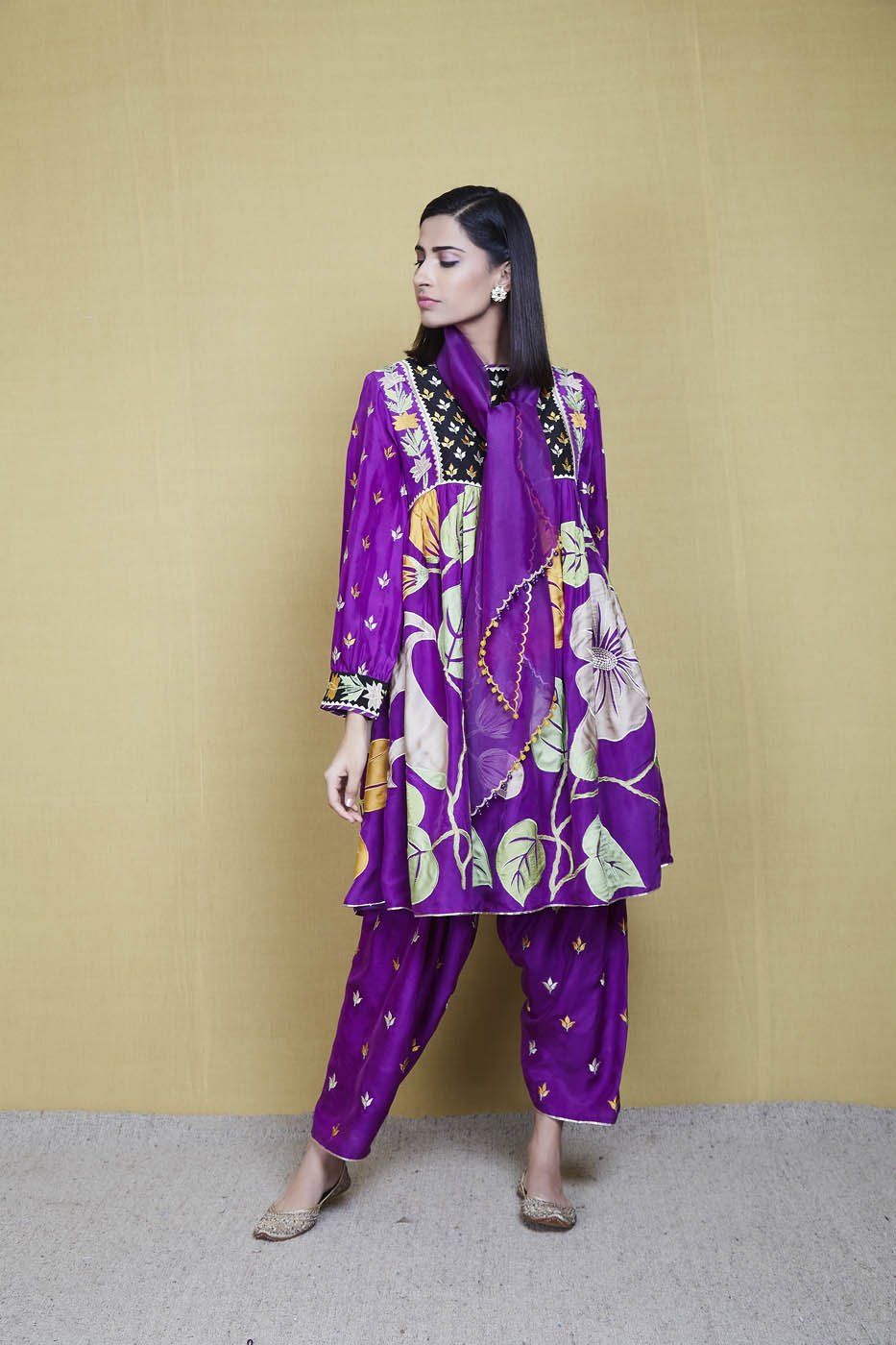 guncha purple kurta set