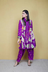 guncha purple kurta set