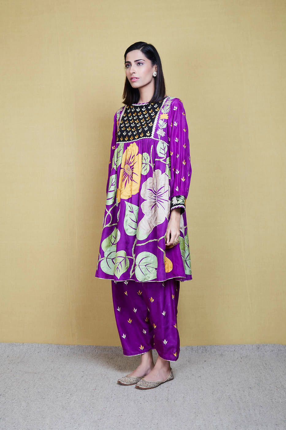 guncha purple kurta set