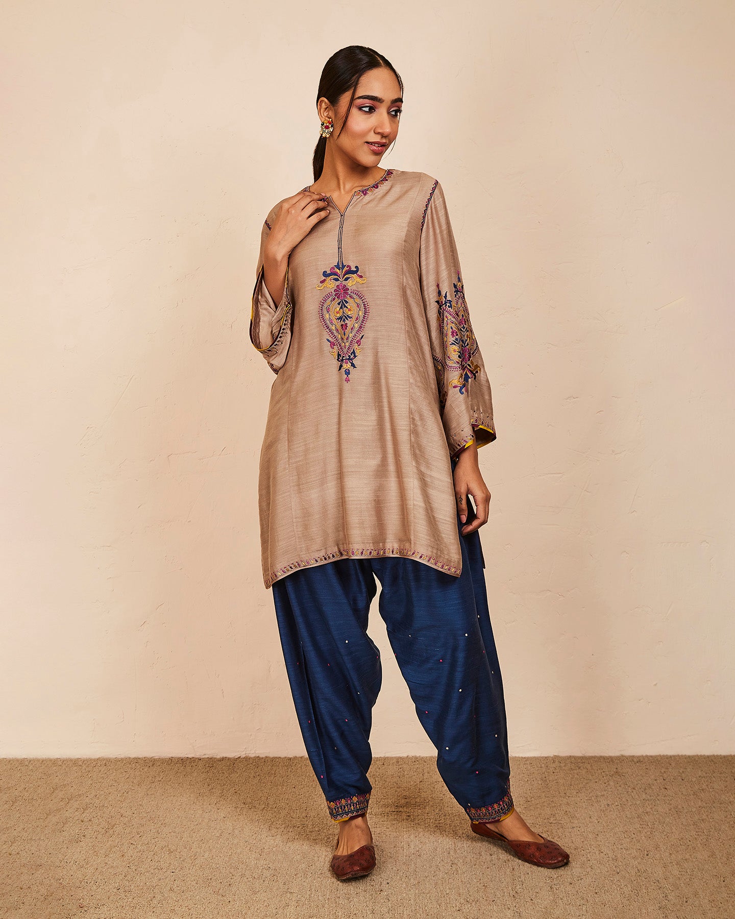 bhaumi kurta set beige