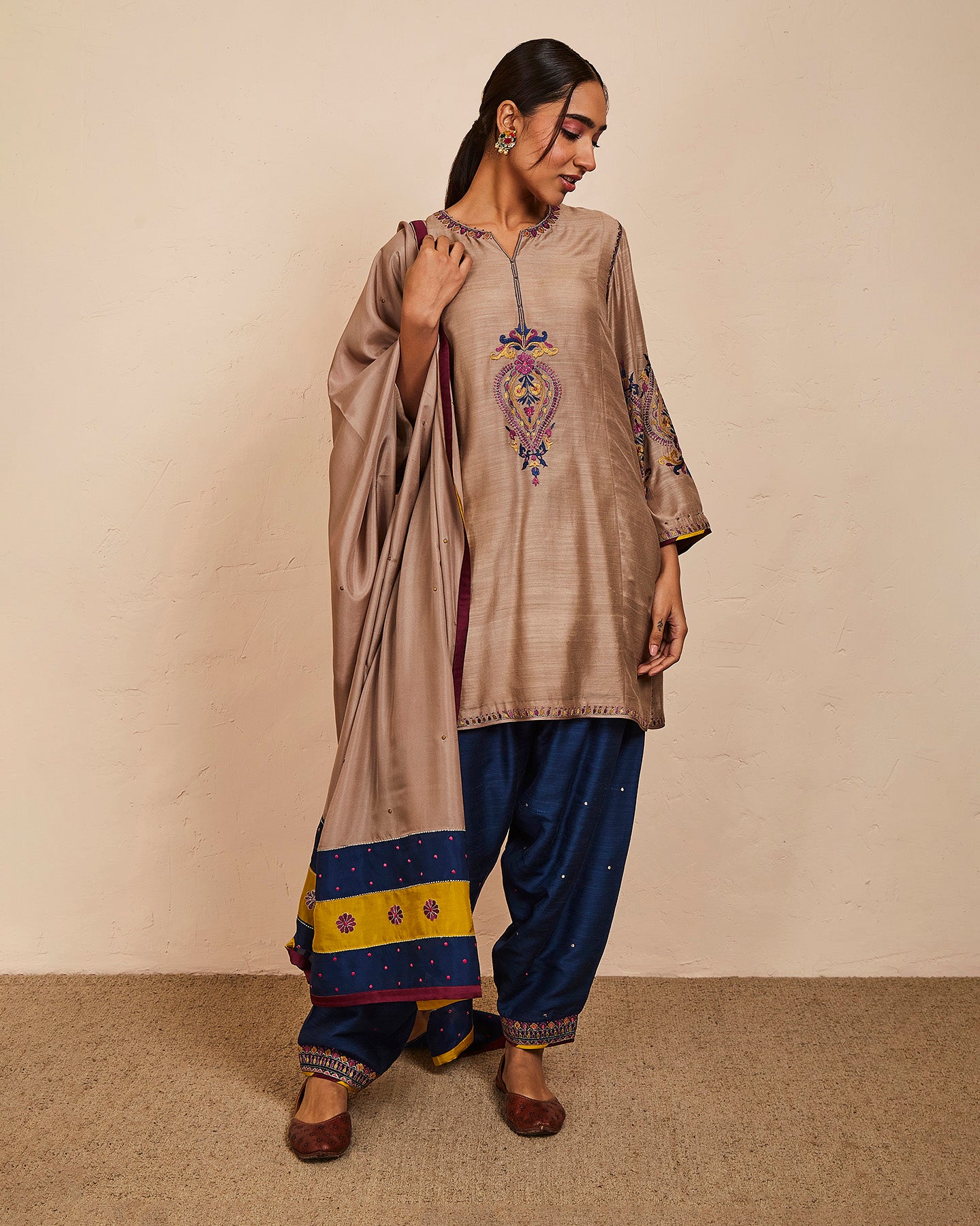 bhaumi kurta set beige