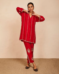 omysha co ordinate set red