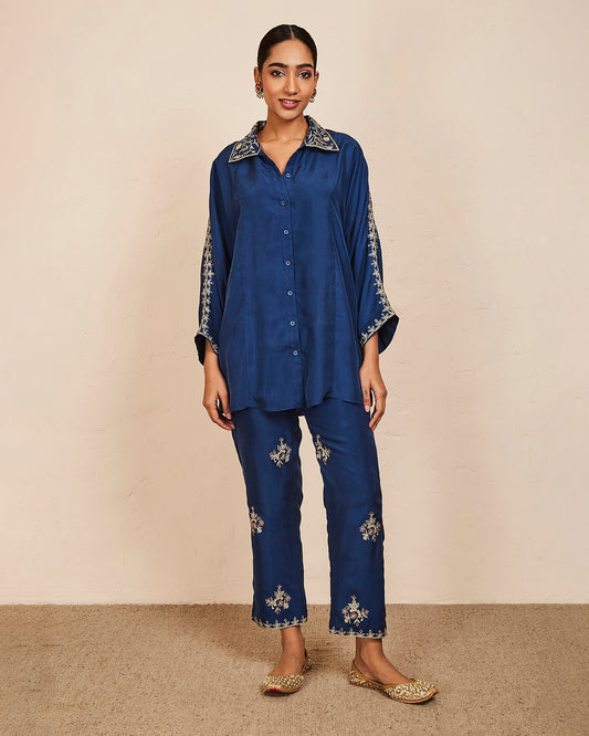 tejal co ordinate set blue