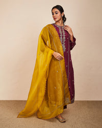 niva kurta set wine