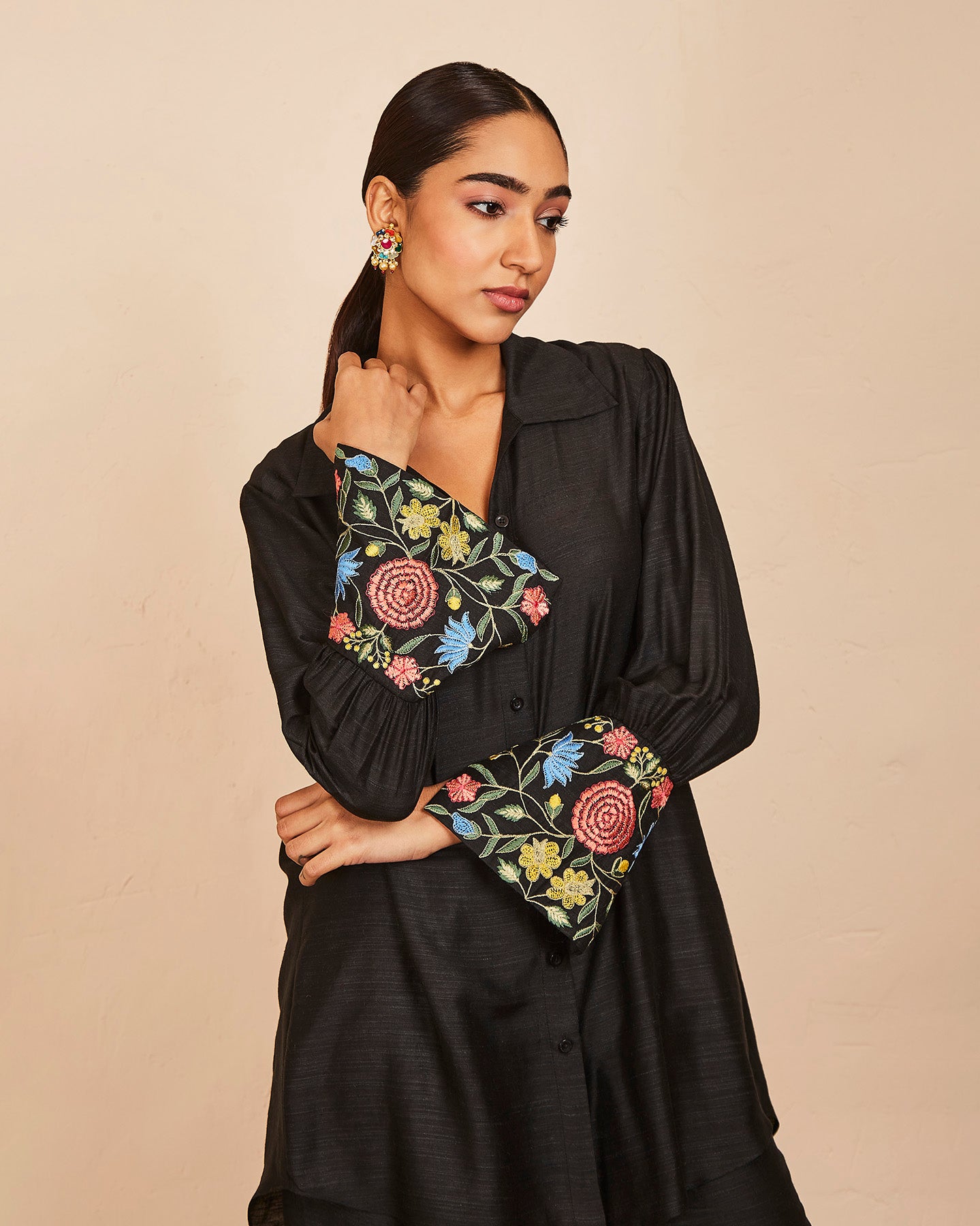 saanjh co ordinate set black