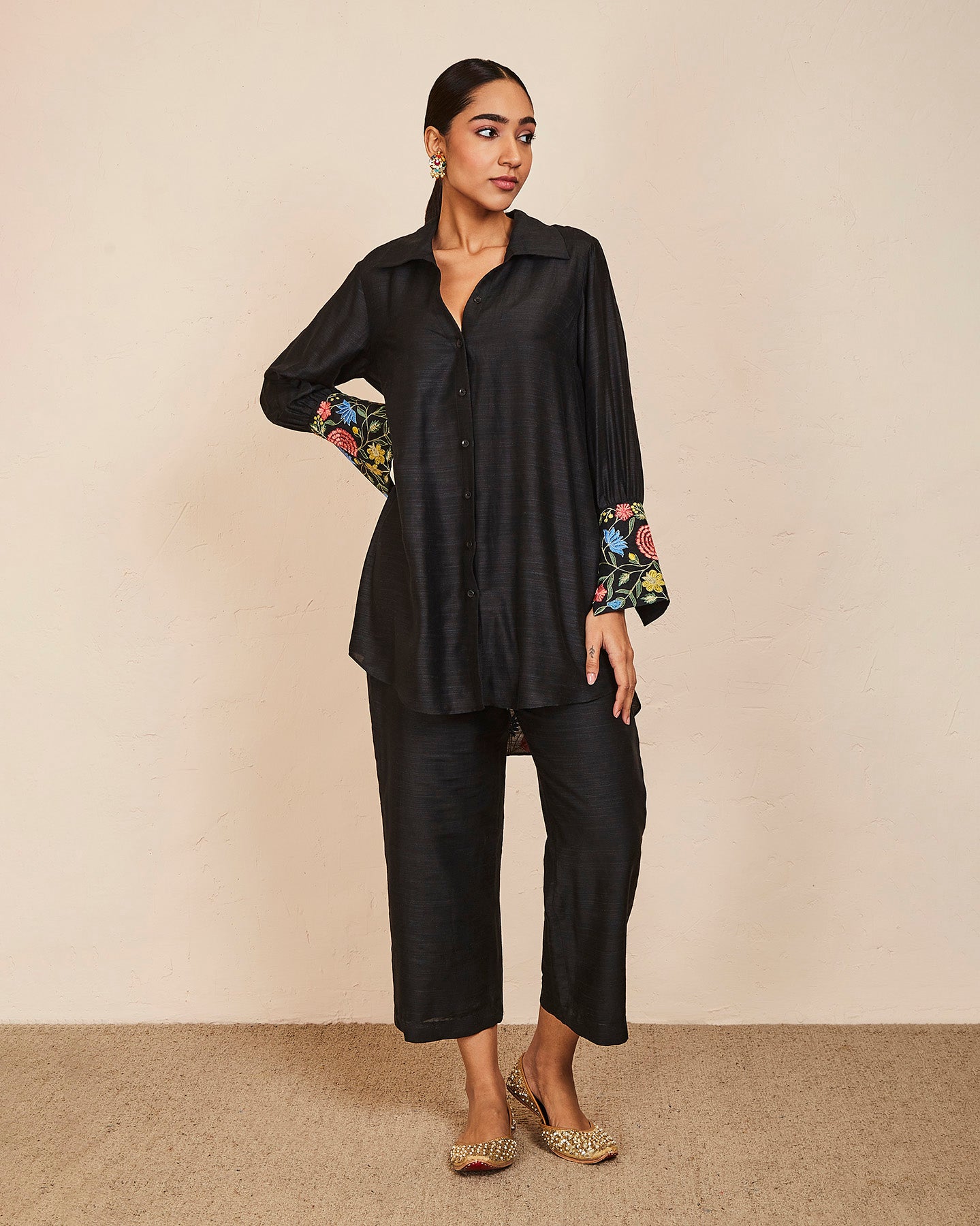 saanjh co ordinate set black