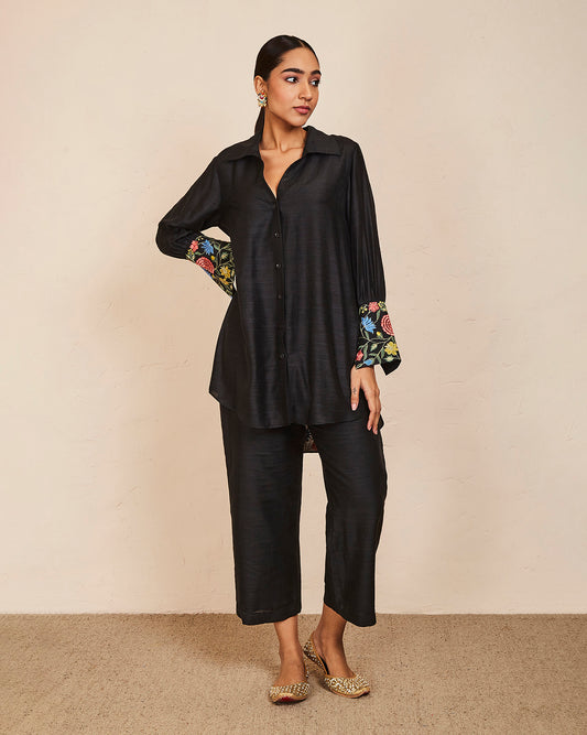 saanjh co ordinate set black