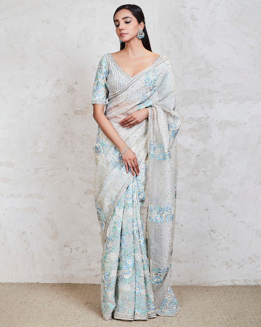 zinnia saree set ivory