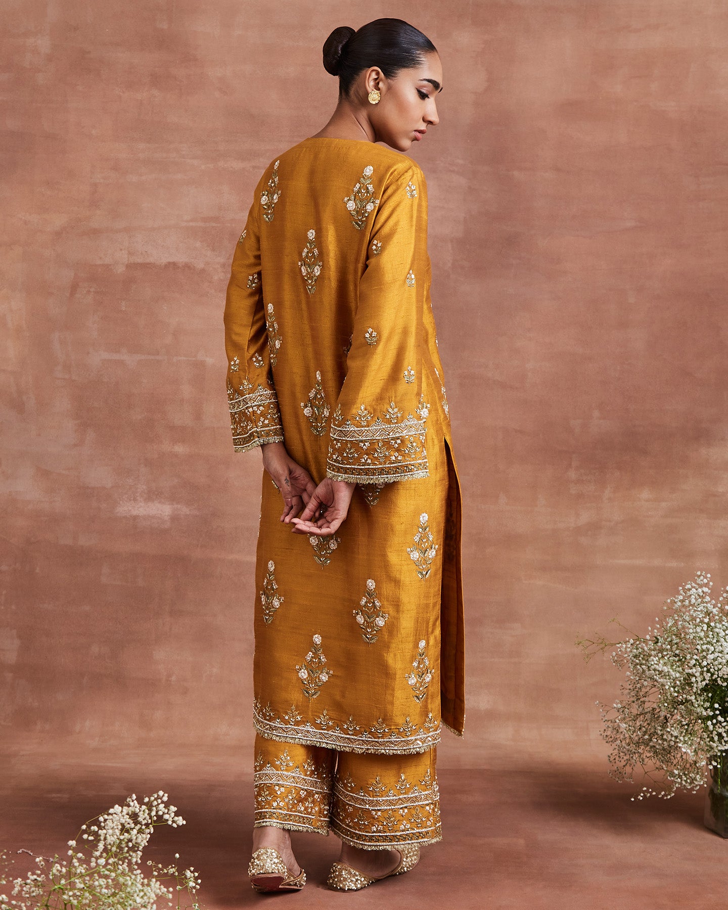 adah kurta set ochre