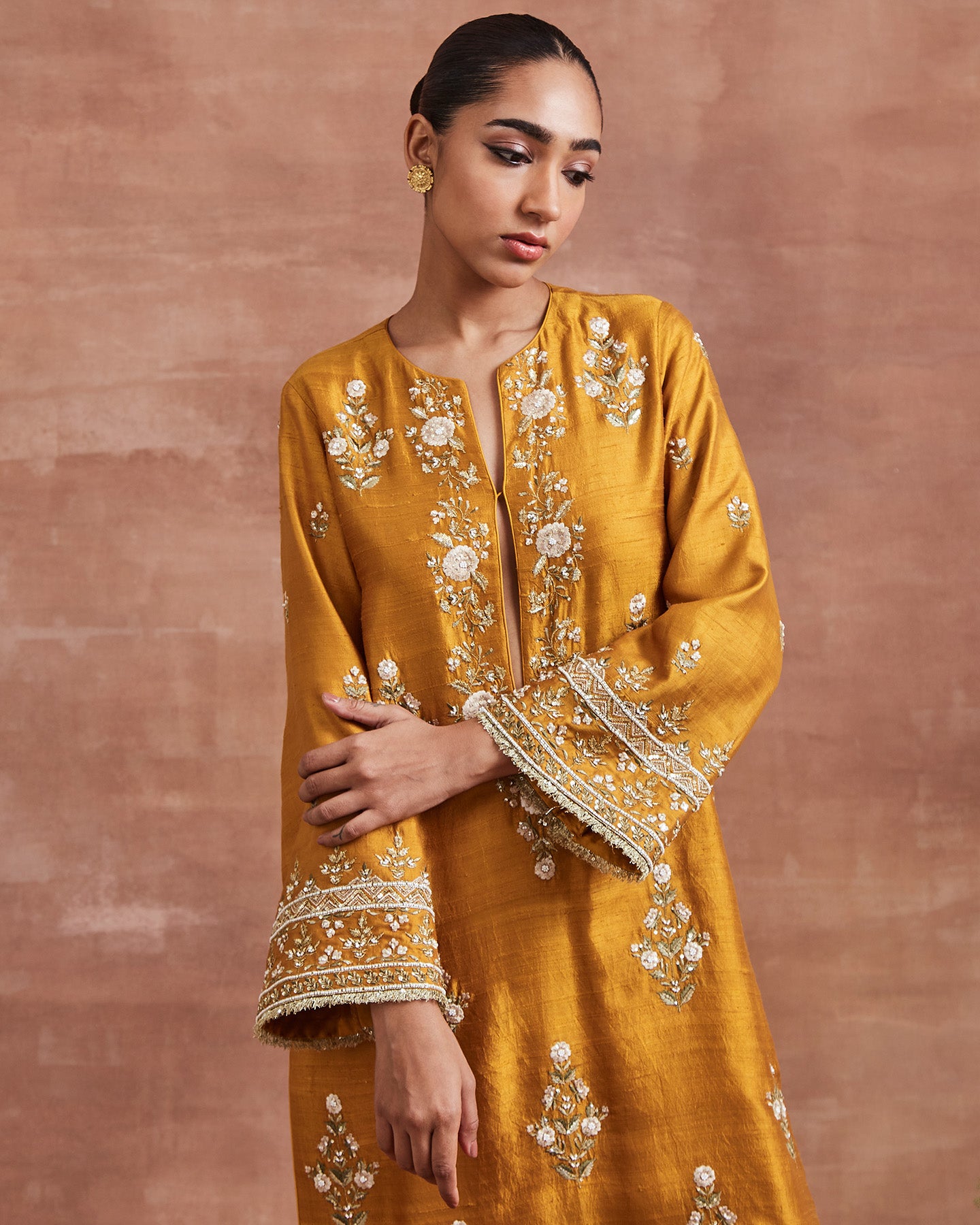adah kurta set ochre