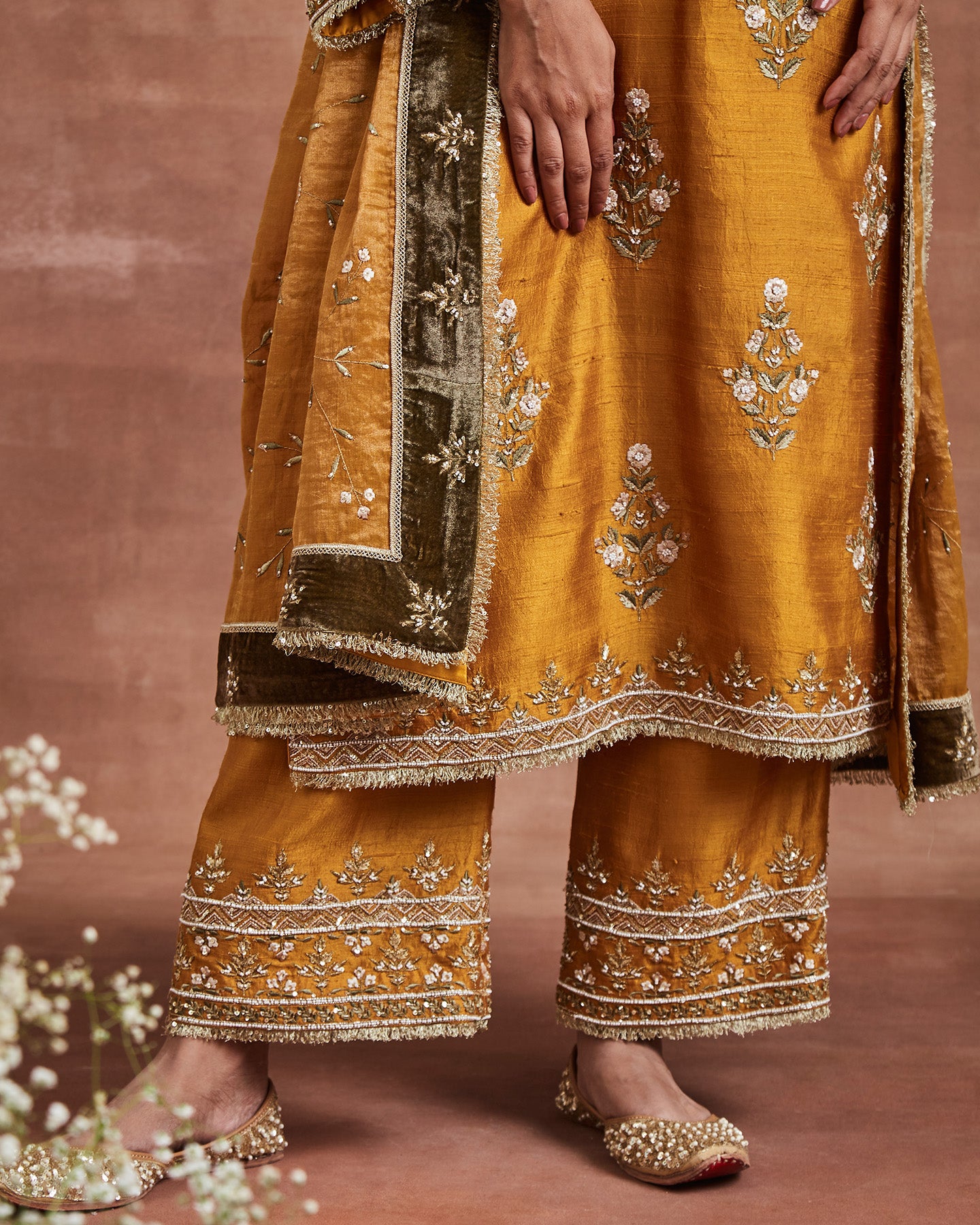 adah kurta set ochre