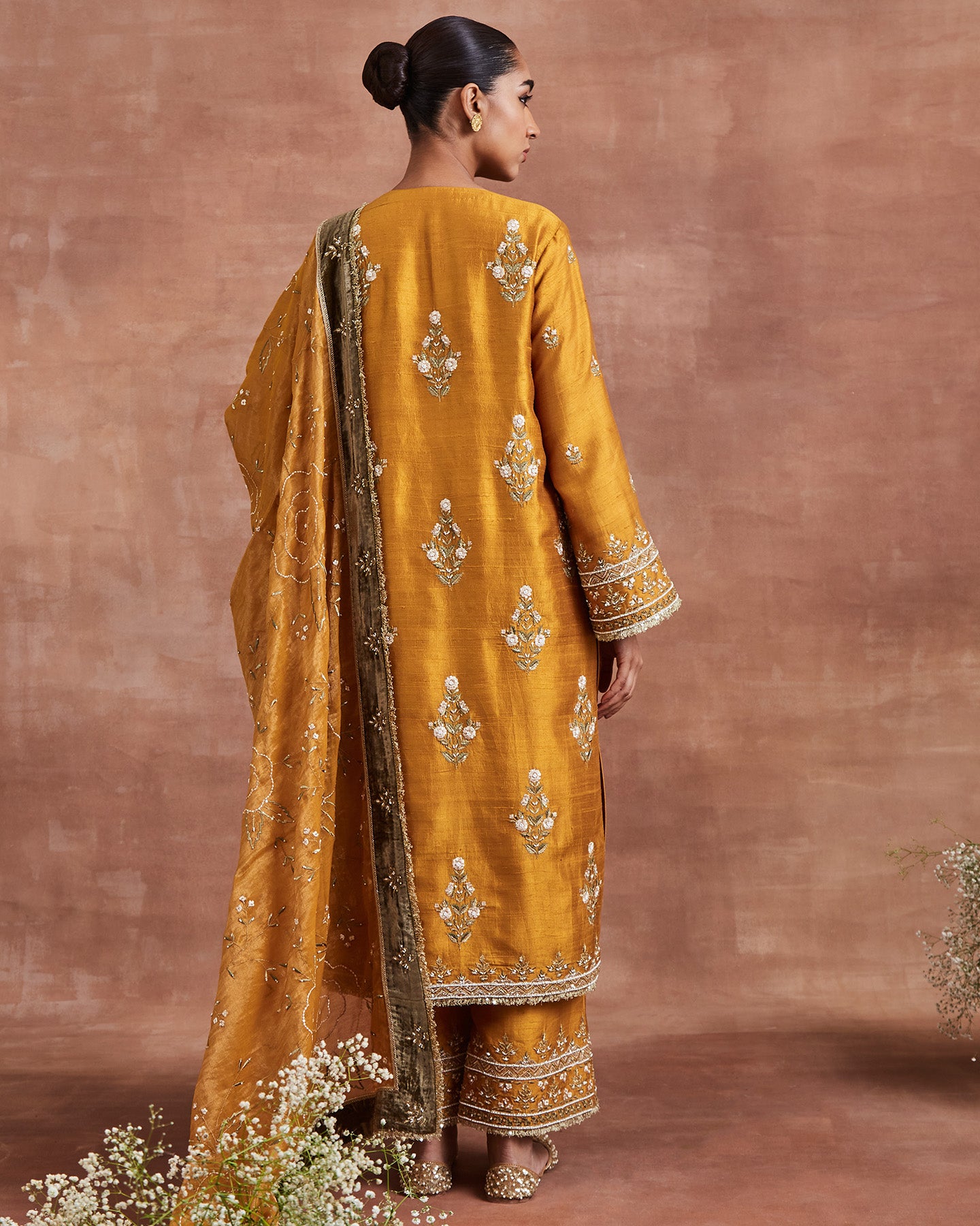 adah kurta set ochre