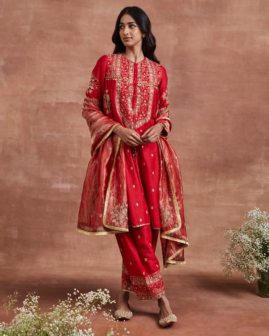 mitra kurta set red