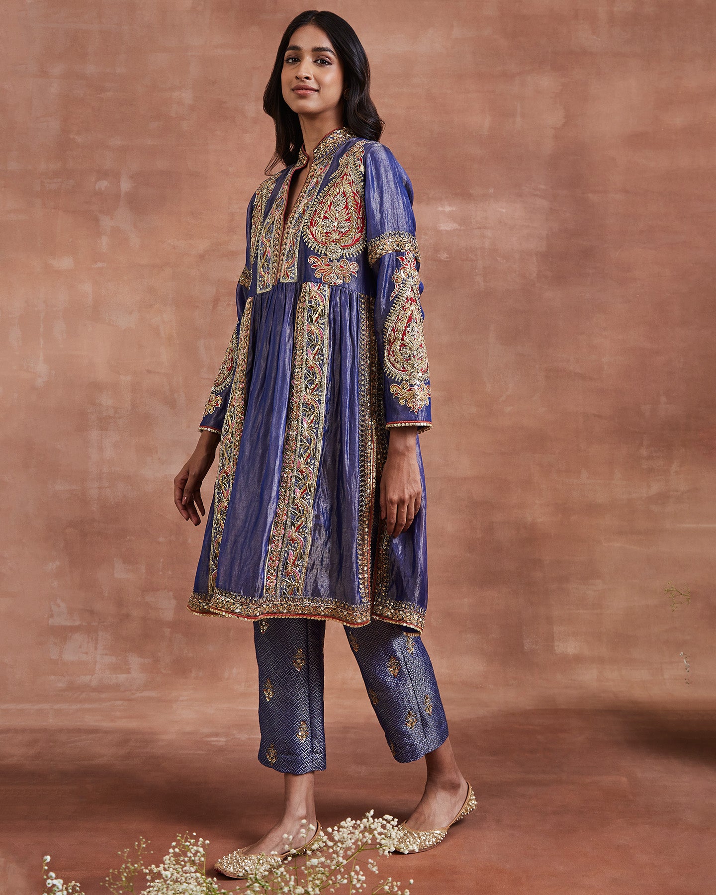 neela kurta set blue