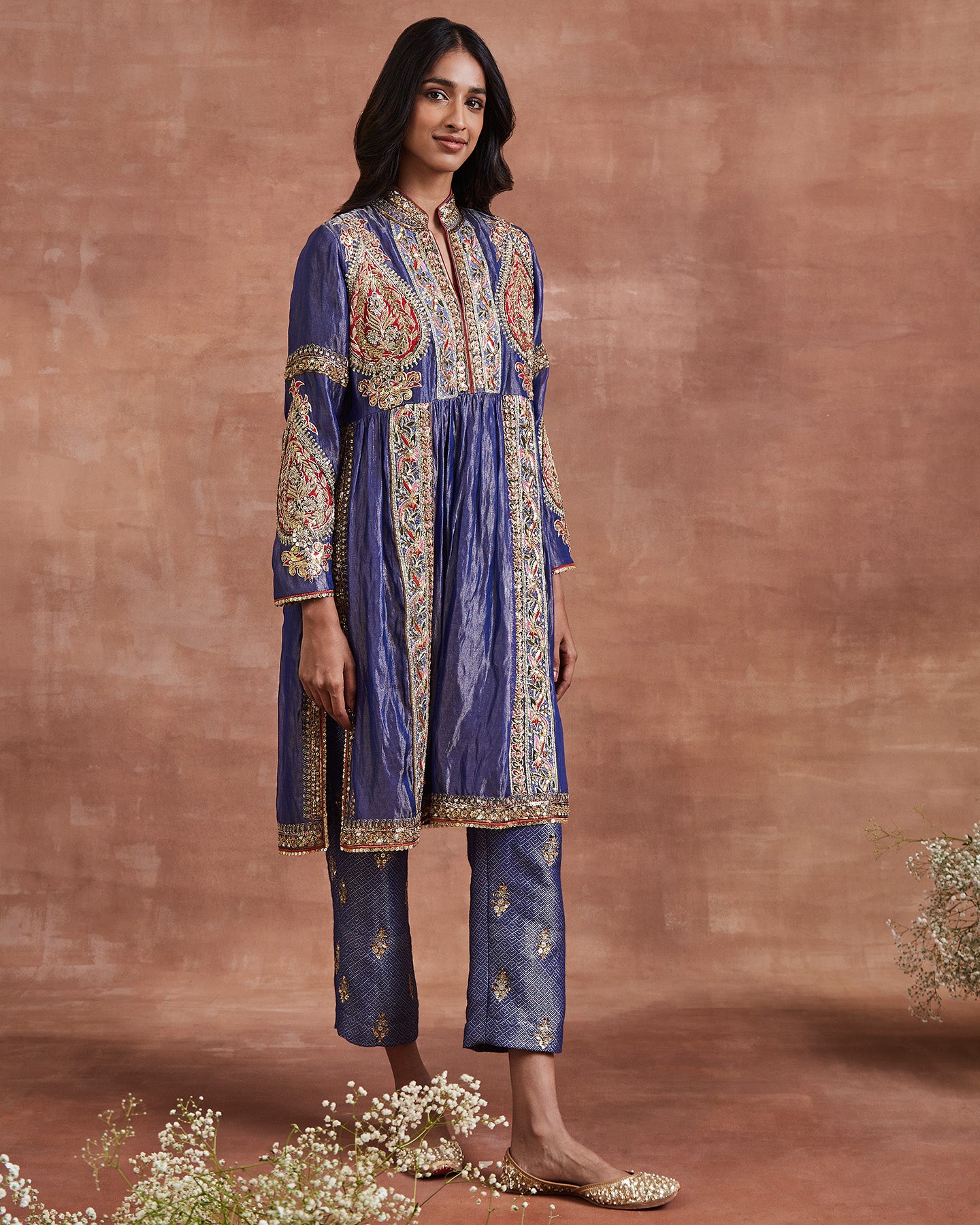 neela kurta set blue