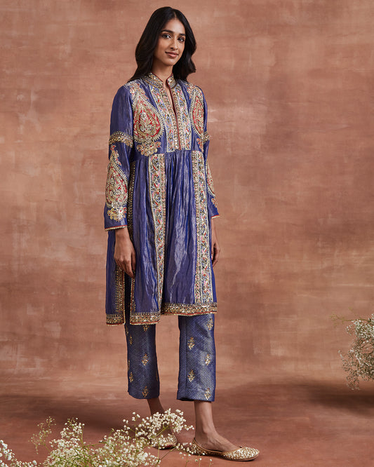 neela kurta set blue