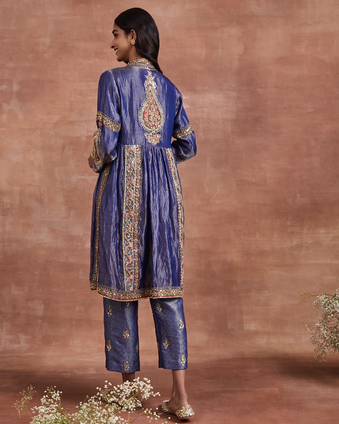 neela kurta set blue