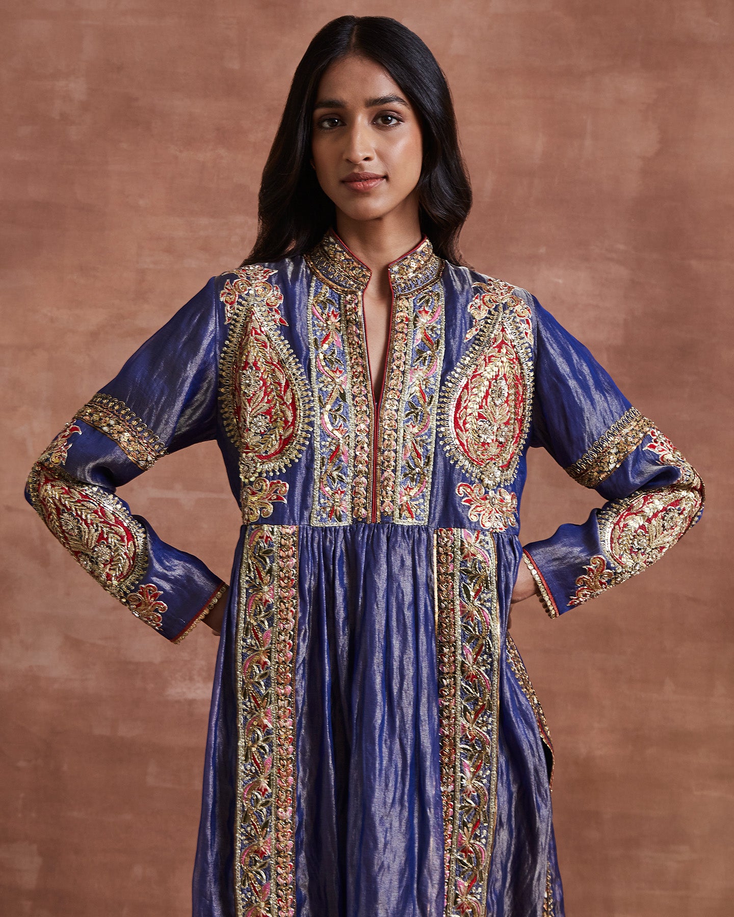 neela kurta set blue