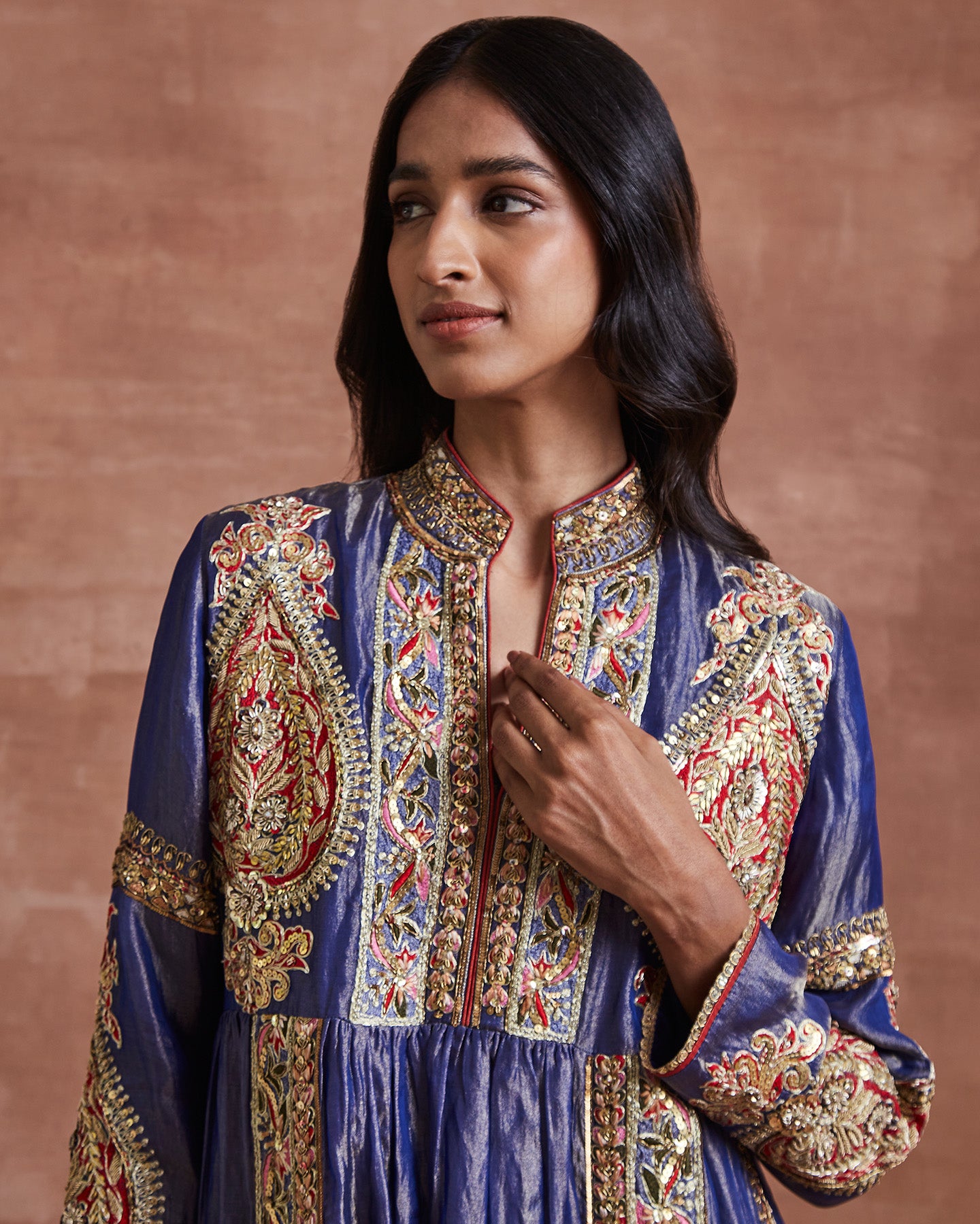 neela kurta set blue