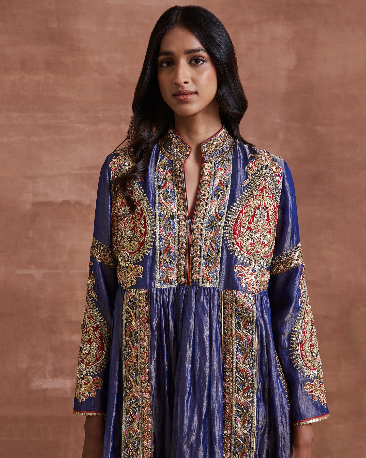 neela kurta set blue