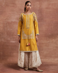 chahal kurta set yellow beige