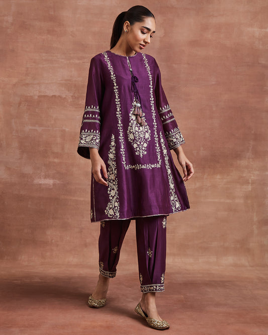 vaneet kurta set purple