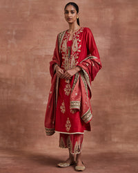 charu kurta set red