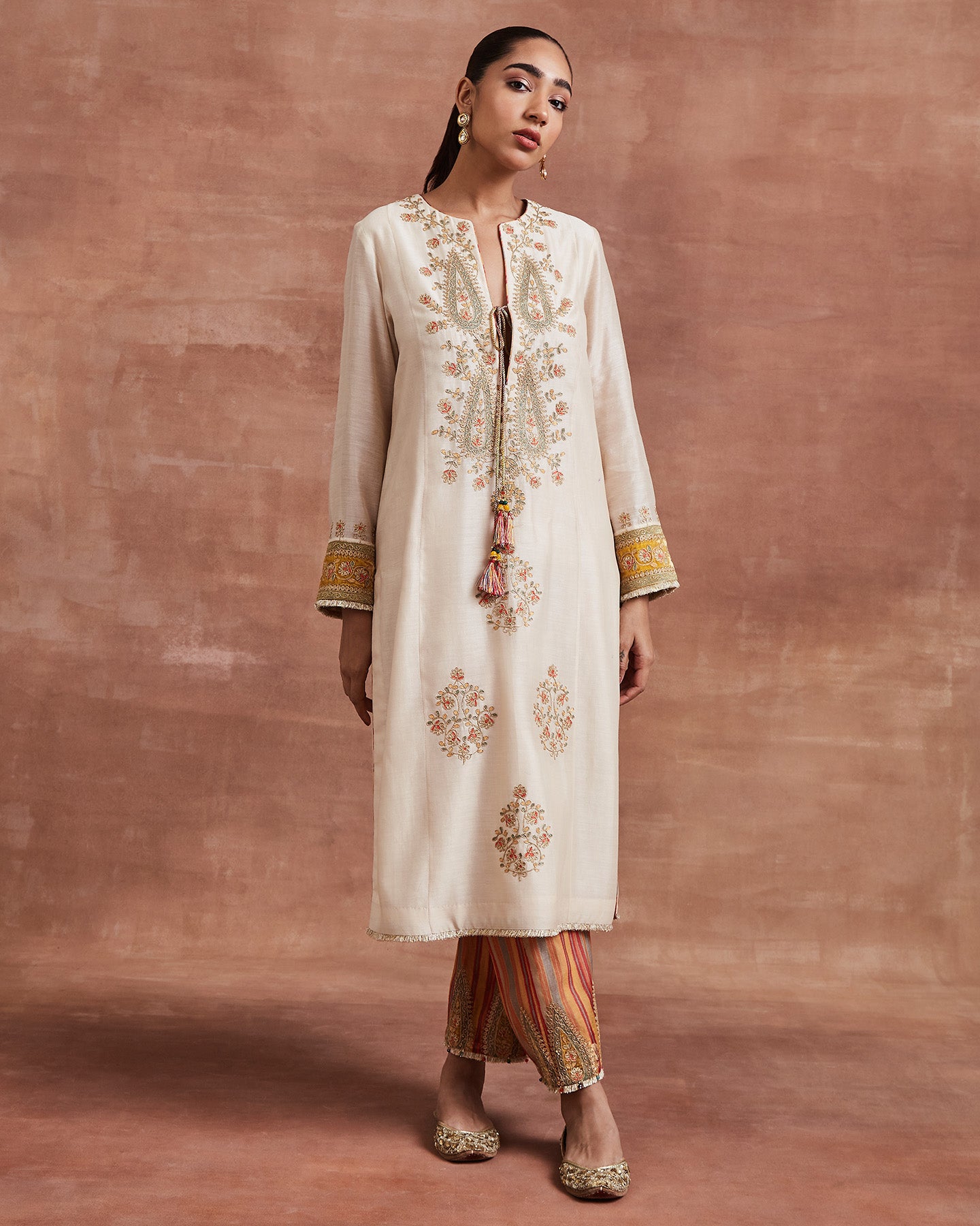 mahi kurta set beige ochre