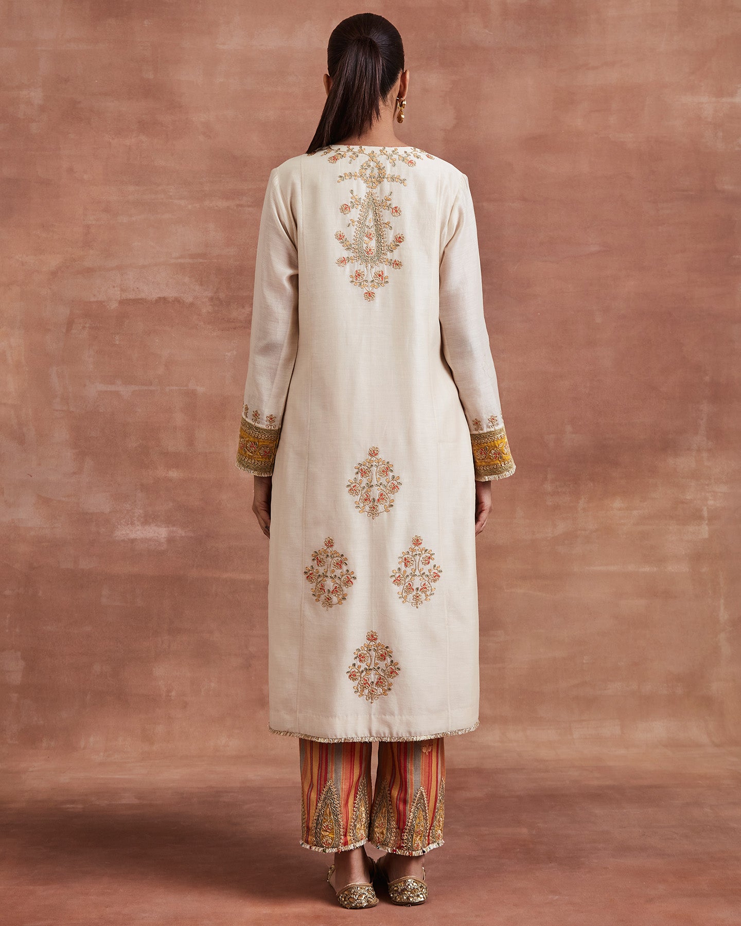 mahi kurta set beige ochre