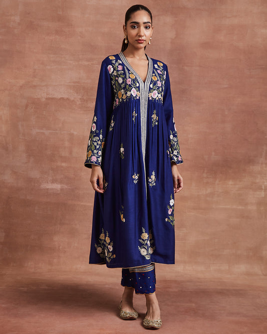 hiral kurta set beige blue