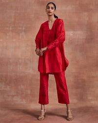 prisha co ordinate set red