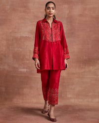 lekha co ordinate set red