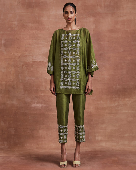 dhani co ordinate set olive green