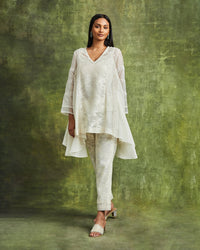 shaffan kurta set off white