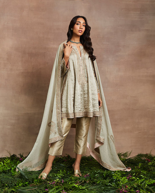 janna kurta set silver