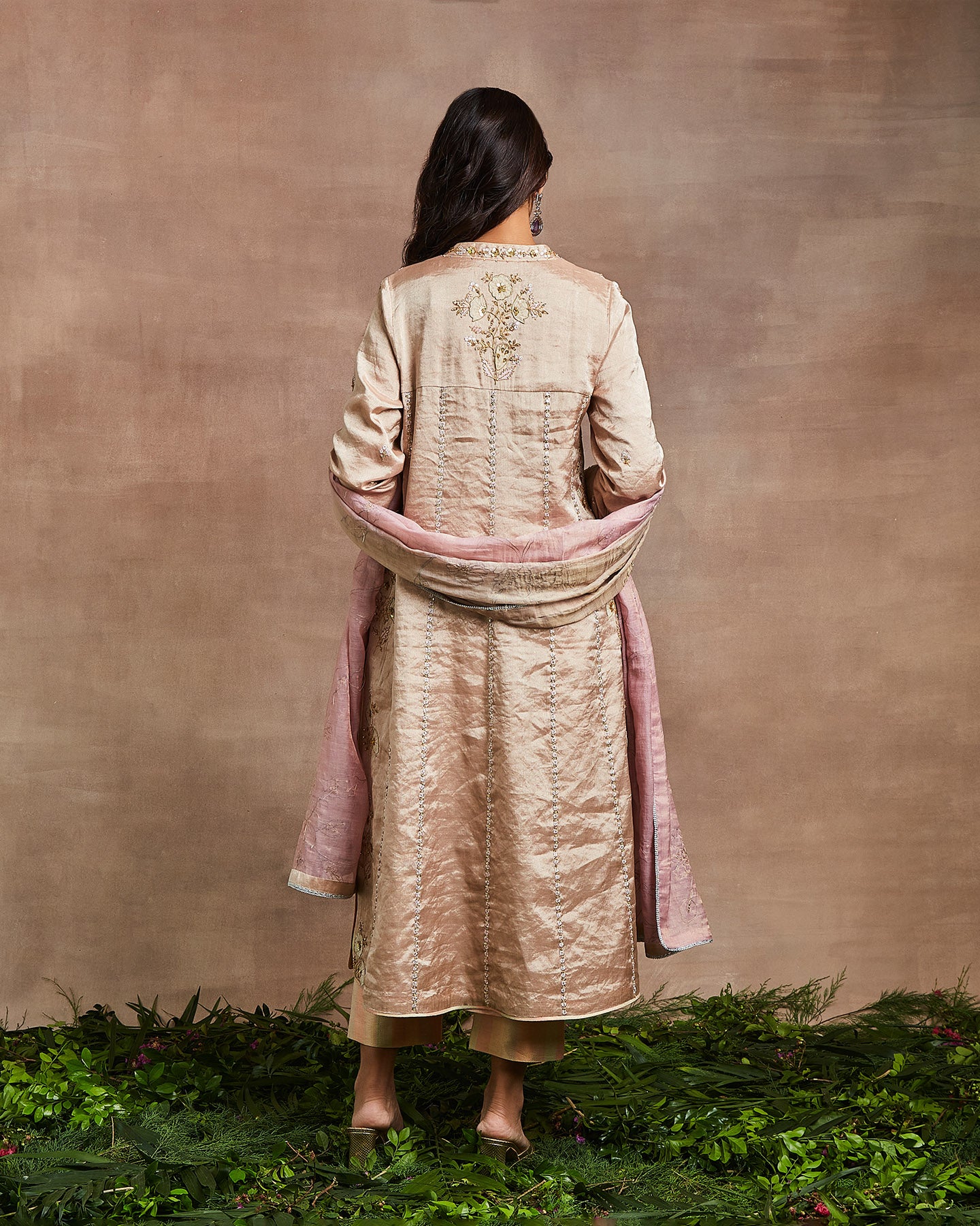 wajiha kurta set peach