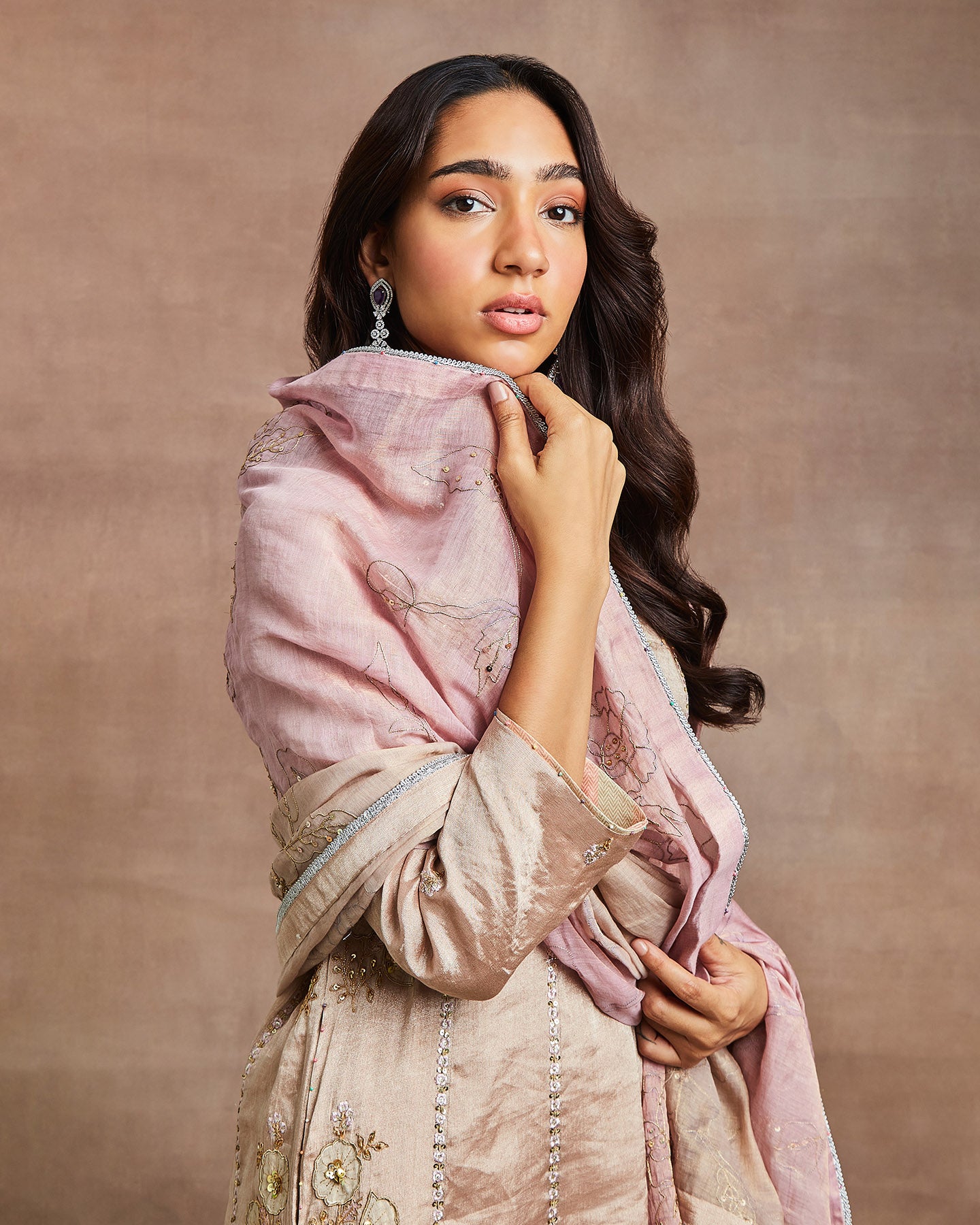 wajiha kurta set peach