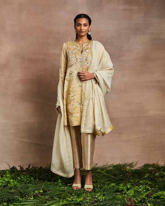 safa kurta set yellow